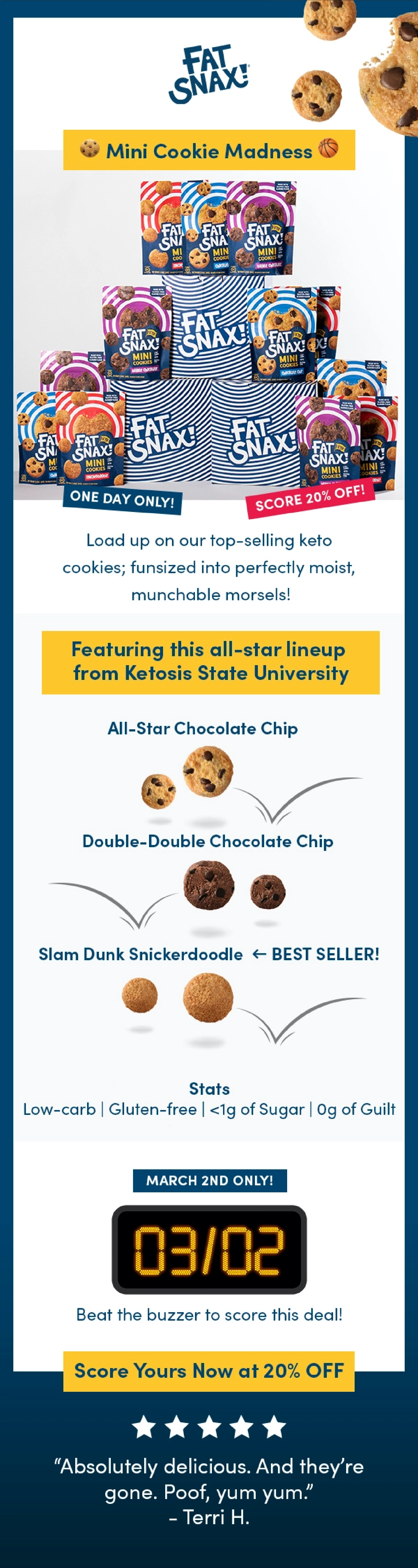 Fat Snax March Madness email design