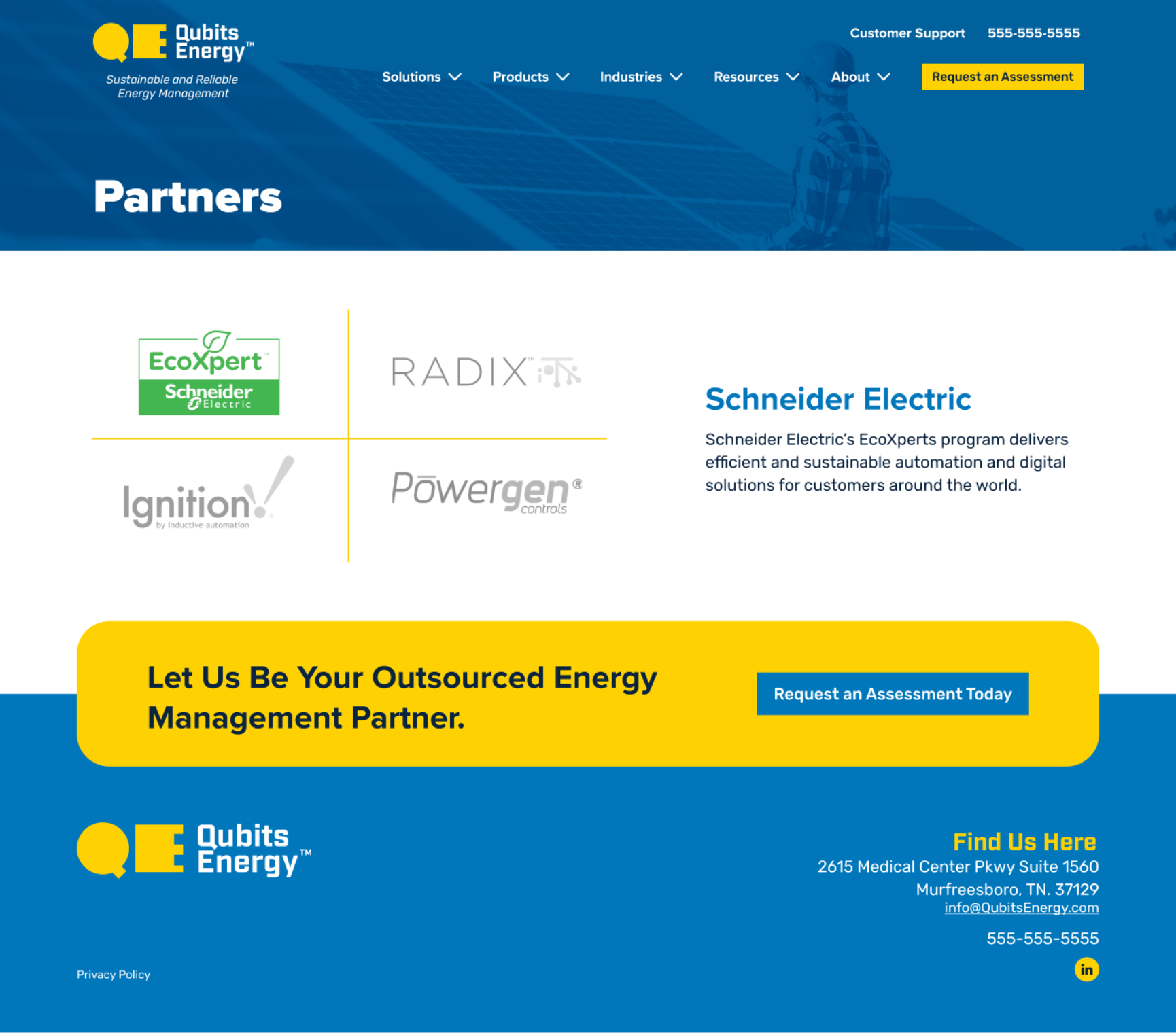 Qubits partners webpage design