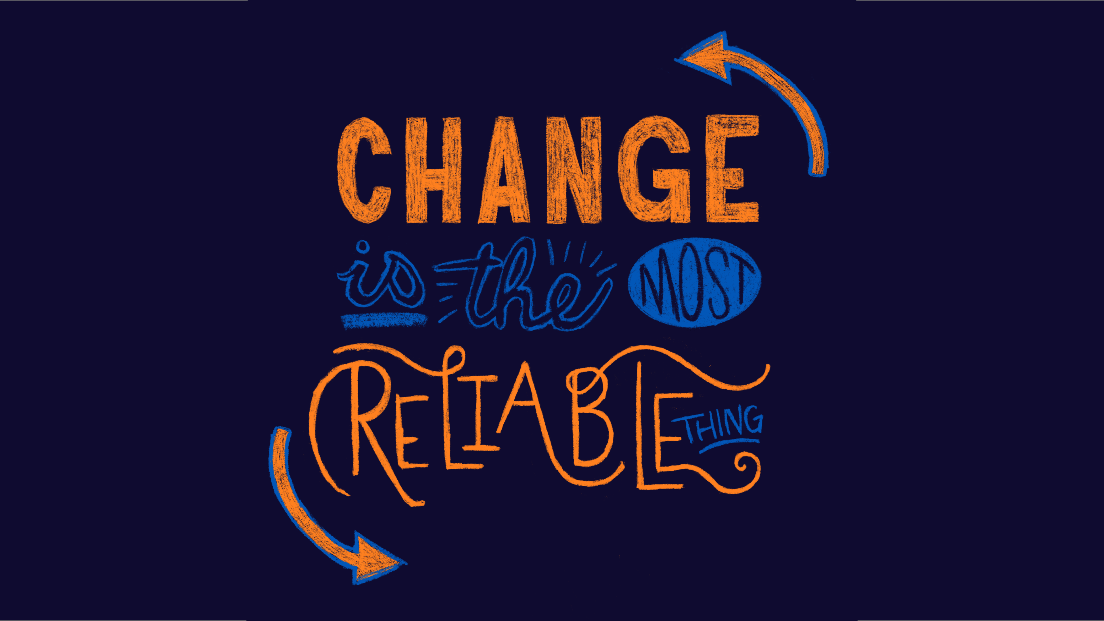 Change is the Most Reliable Thing hand lettering